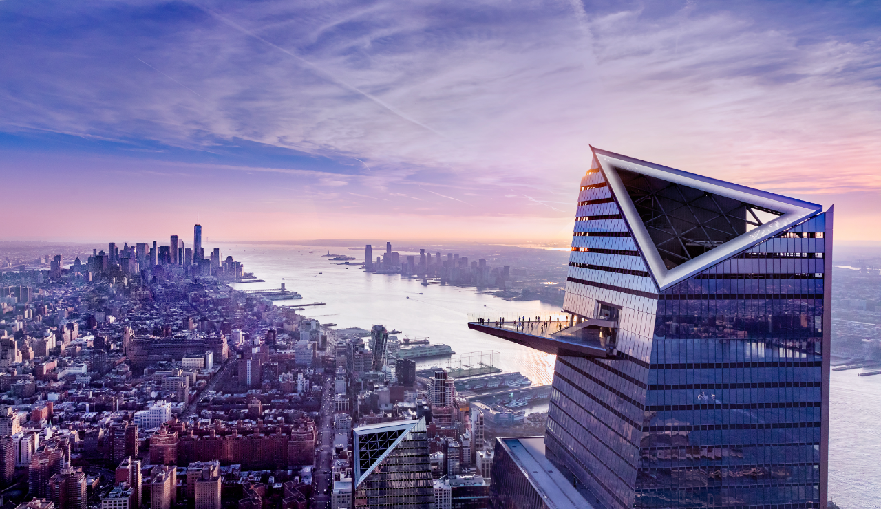 Biglietti The Edge New York: la terrazza panoramica sporgente di 30 Hudson Yards con lo skyline al tramonto