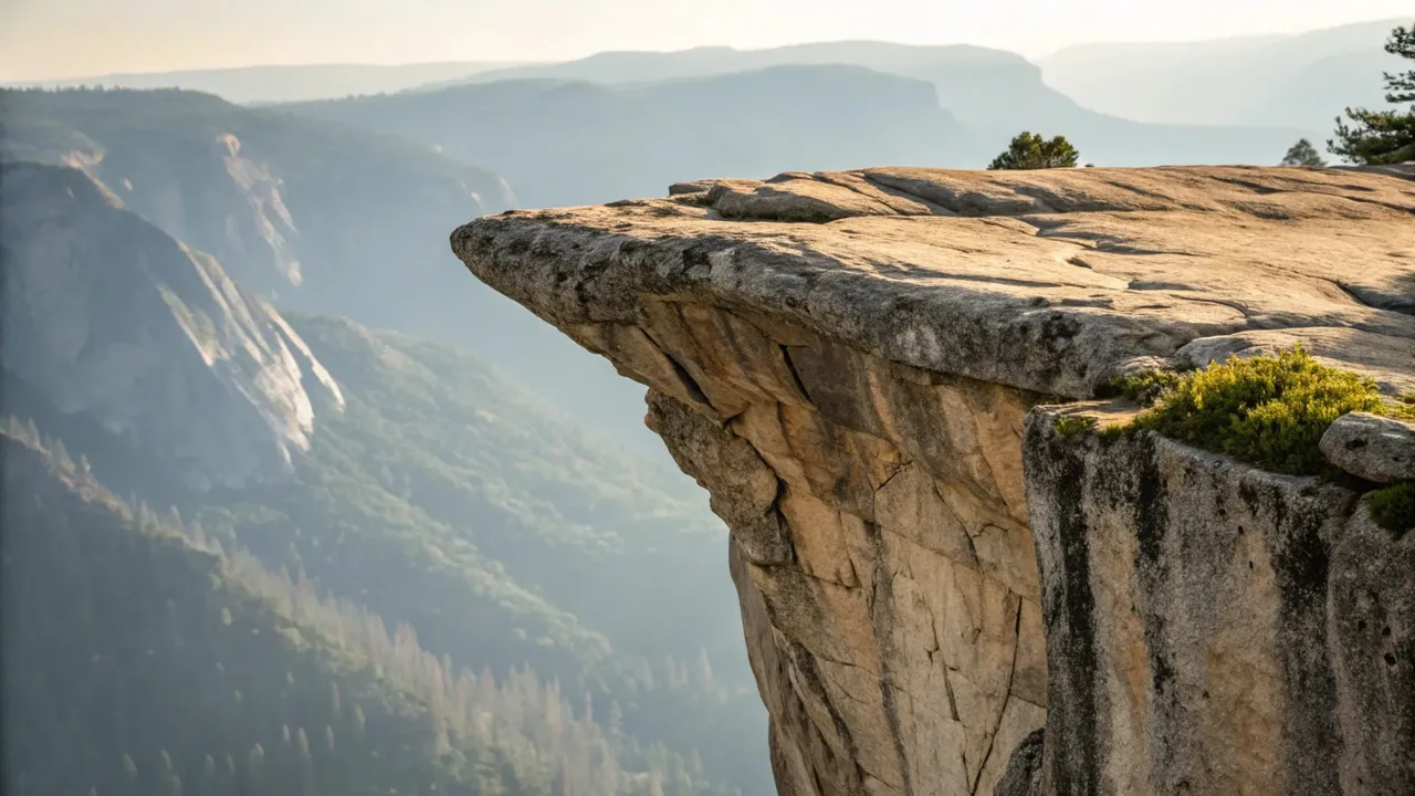 Veduta del parco di Yosemite da un picco