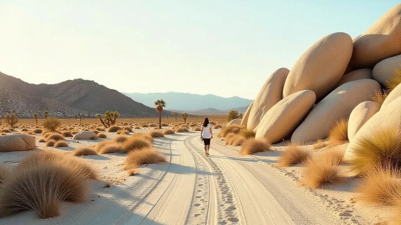 Sentiero nel parco nazionale di Joshua Tree, California