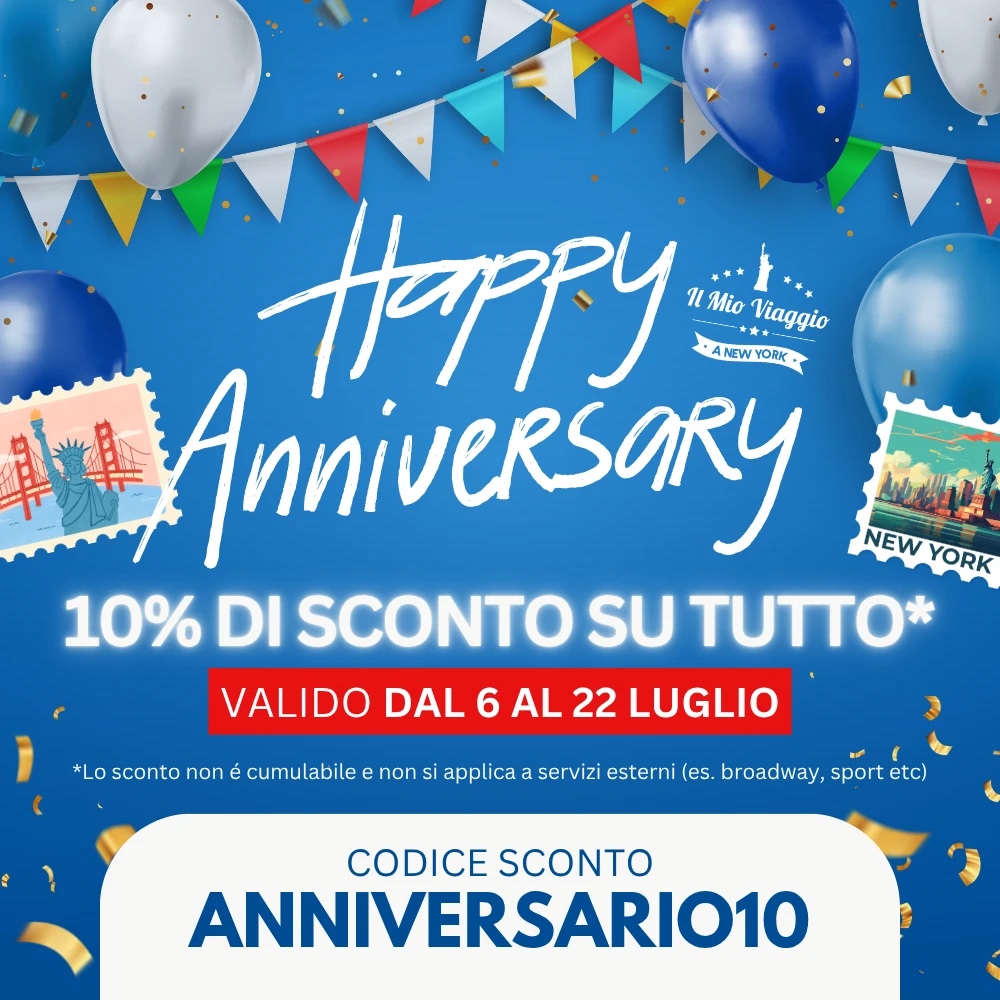 Happy Anniversary — 10% di sconto su tutto · codice ANNIVERSARIO10