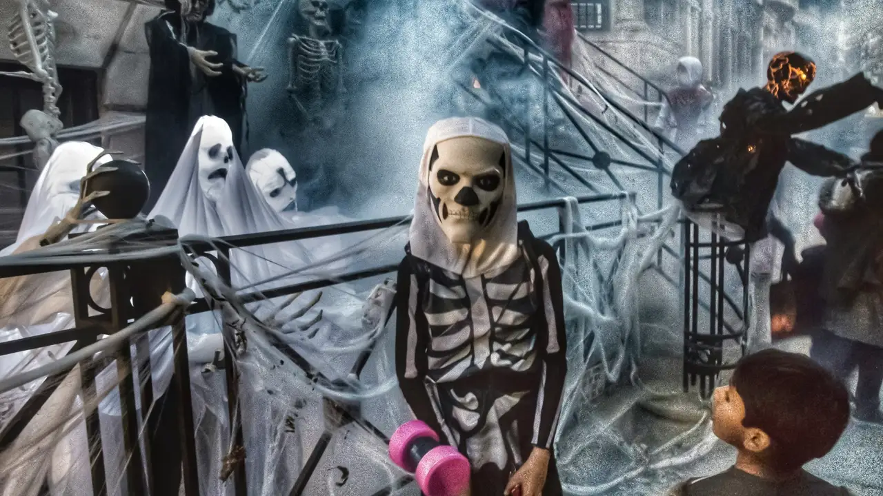 Persone in costume ad Halloween a New York