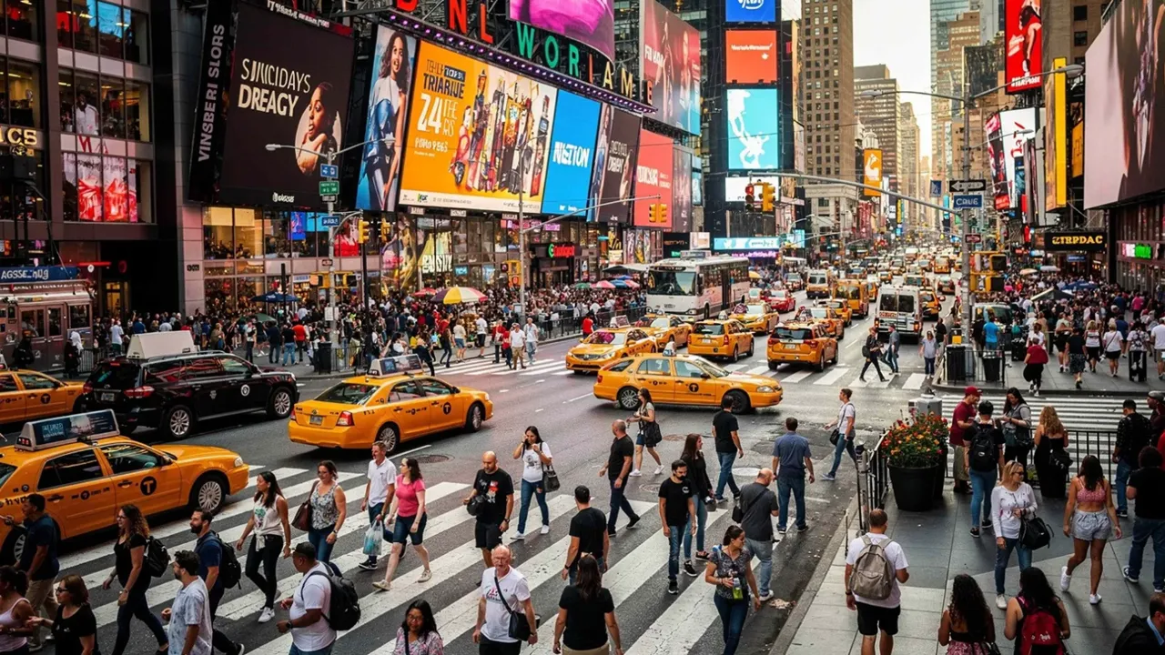 Times Square a Manhattan di Giorno