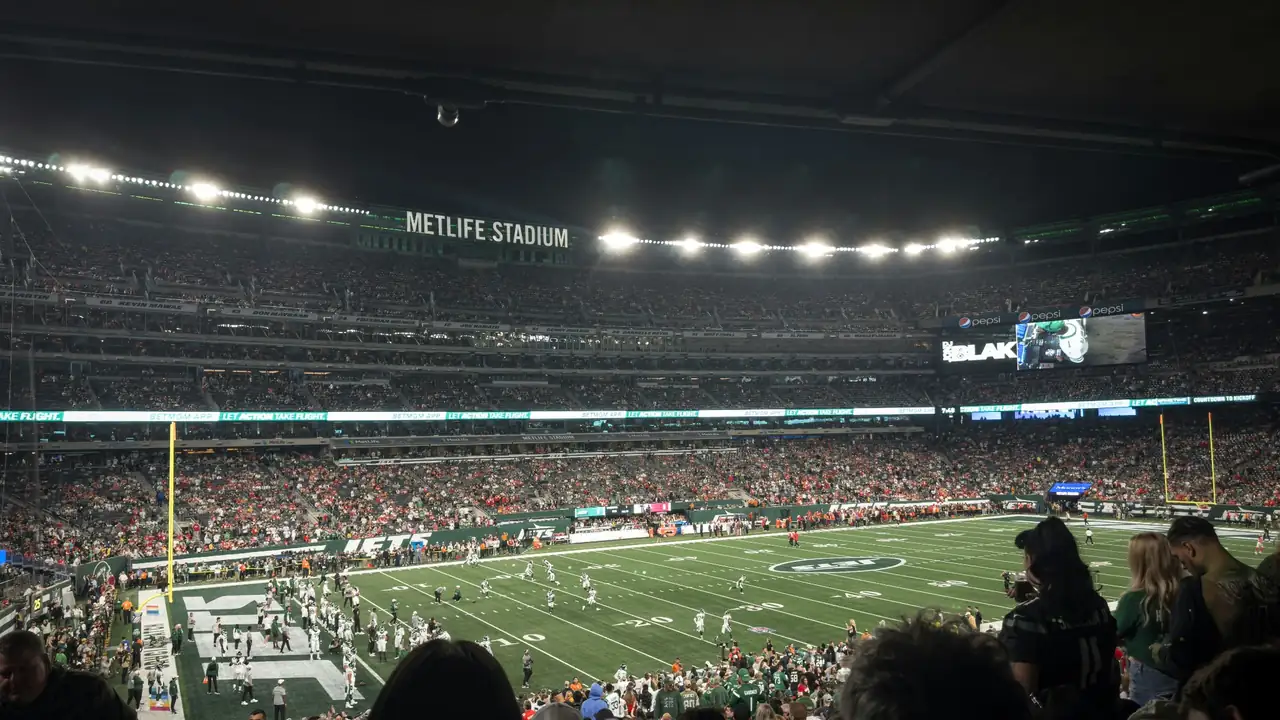 Vista interna del Metlife Stadium durante un match